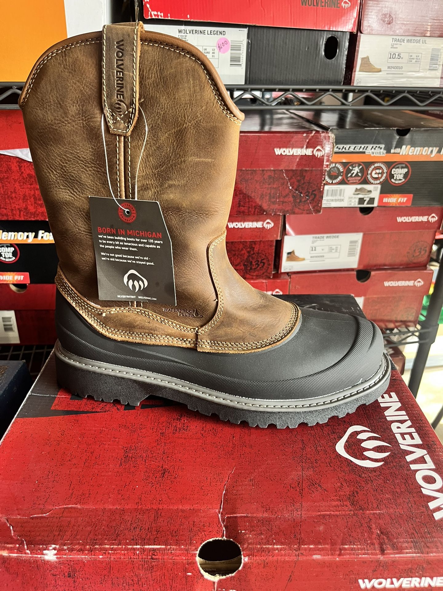 WOLVERINE STEEL TOE WATERPROOF BOOTS SIZE 11.5 and 12