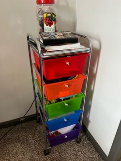 Colorful drawer cart rolling storage