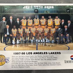 1997-98 LOS ANGELES LAKERS BASKETBALL TEAM 8X10 PHOTO
