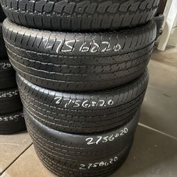 275/60r20 USED TIRES FOR SALE SET OF 4 TIRES $280 WITH INSTALLED CASH PRICE 