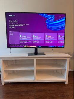 TV STAND WITH OPEN SHELVES AND CABLE MANAGEMENT