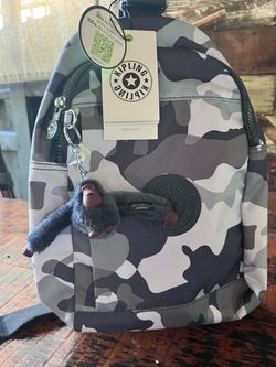 Kipling KI1690 Klynn Sling Backpack Shoulder Bag Polyester Cool Camo Grey109