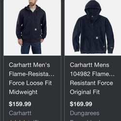 Carhartt Force Men’s Flame Resistant Hooded Zip Front Sweatshirt 