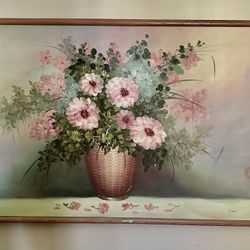 Robert Cox Large  Still Life  Flowers Oil Painting 