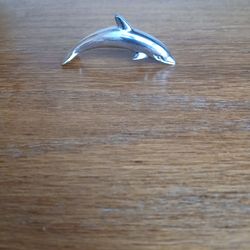 Silver dolphin place card holder