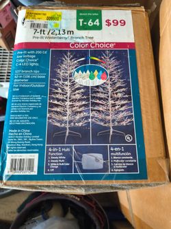 GE 7-ft Pre-Lit Winterberry Branch Tree