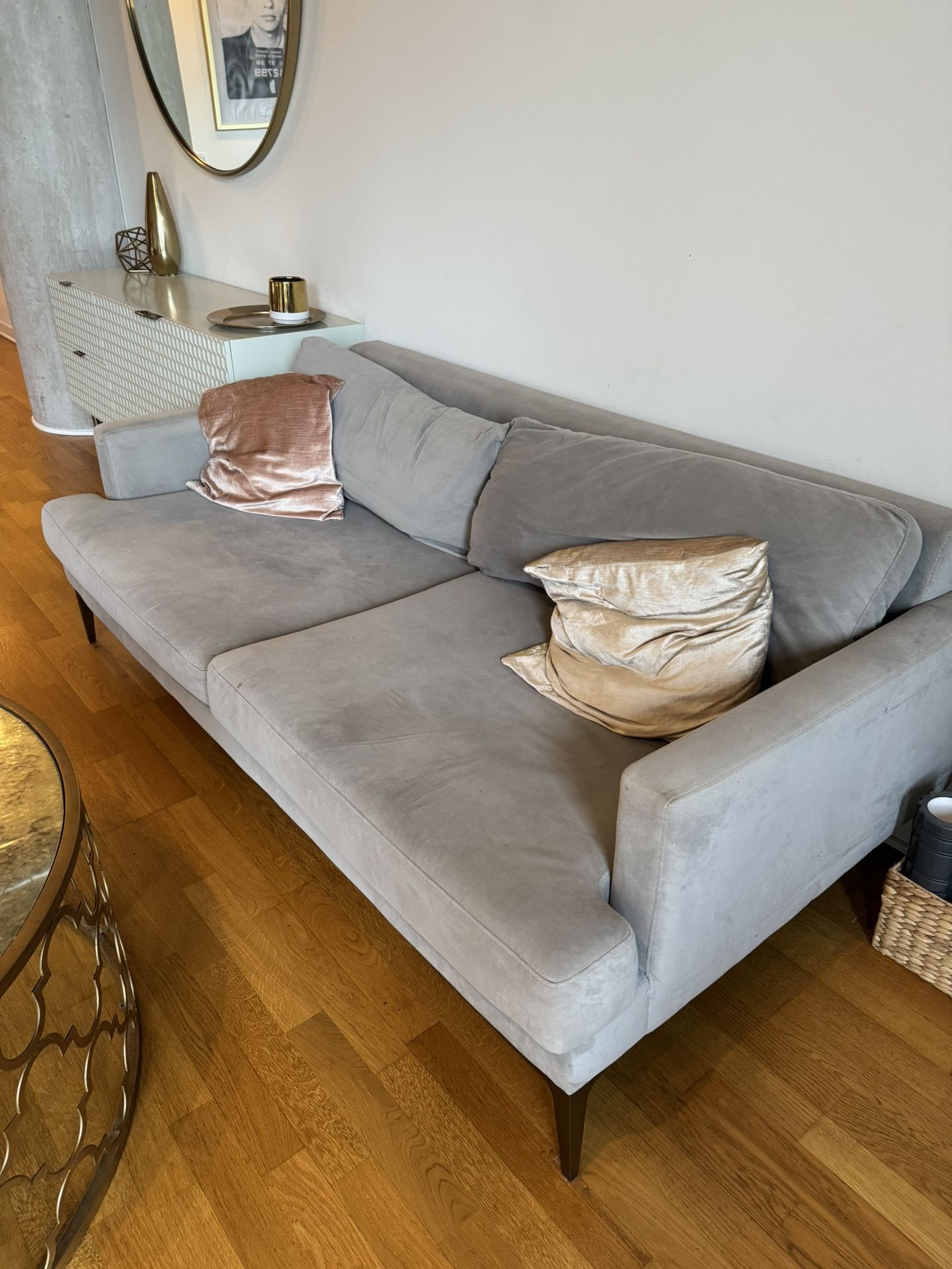 West Elm Gray Modern Sofa – Priced to Sell