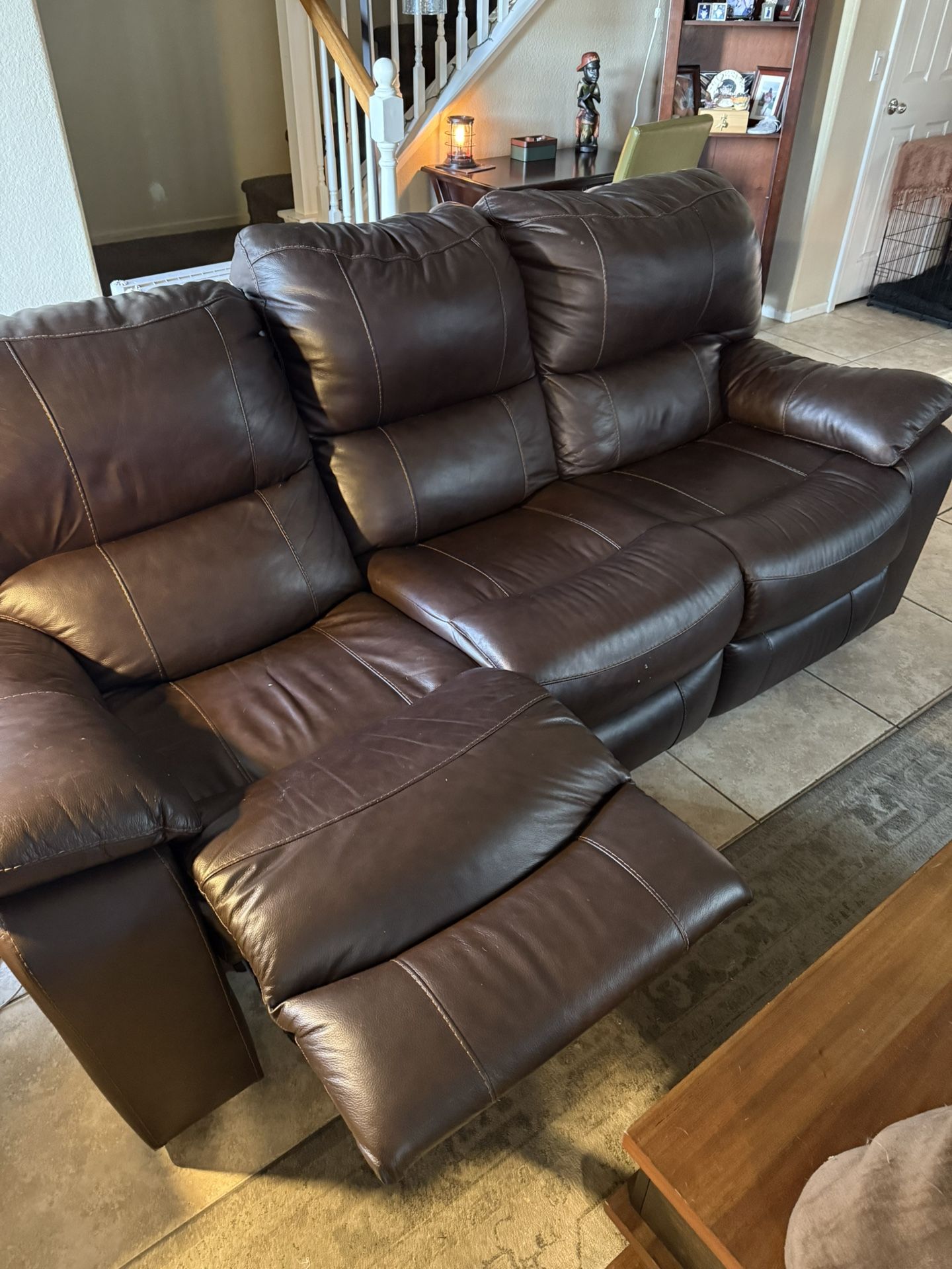 🔥 Real Leather Reclining Sofa & Loveseat Set- $2500 OBO