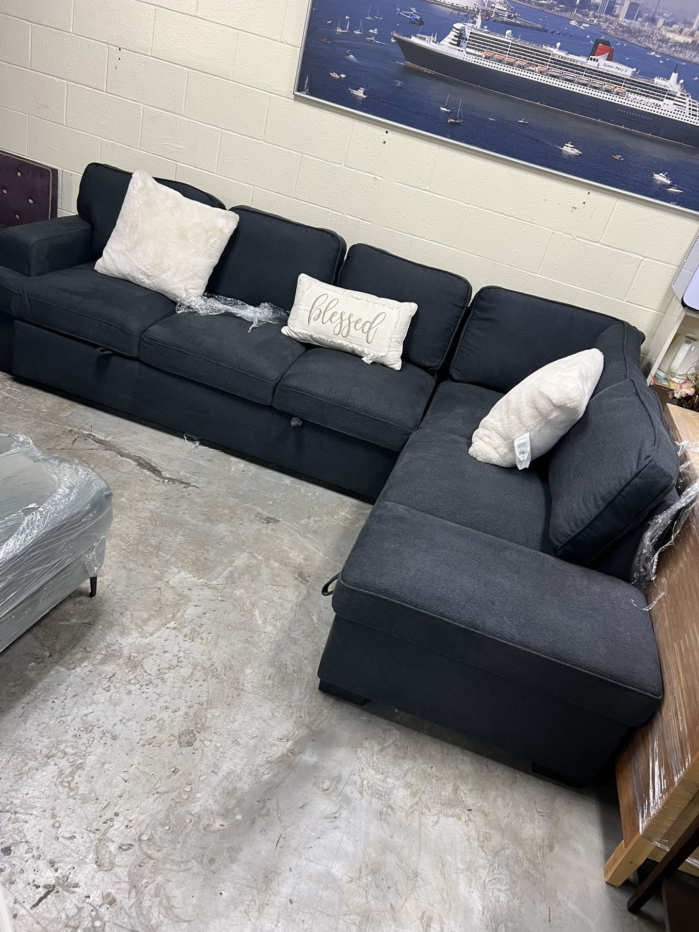 Sectional couch Pull Out Bed 