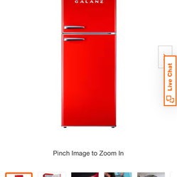 Practically new red vintage looking refrigerator