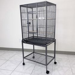 (NEW) $95 Large 53” Bird Cage for Parakeet Parrot Cockatiel Canary Finch Lovebird, Size 24x17x53” 