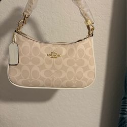 white coach handbag