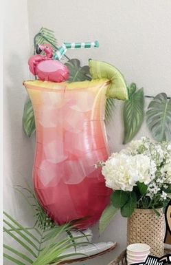 Flamingo Balloon - Luau Tropical Party - Tiki Bar