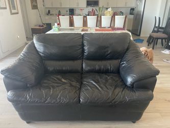 Leather chair and loveseat- FREE