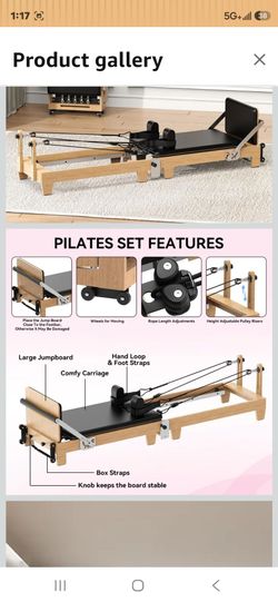 WINDFOOT 
Foldable Pilates Reformer Machine, Quick-Assembly Studio Grade Pilates Reformer for Home and Gym, Pilates Equipment with Adjustable Resistan