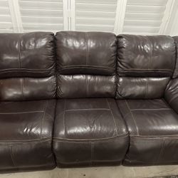 Brown Leather Couch 