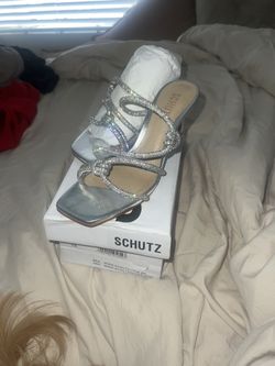 New! Schutz Lauryn Silver Heels 