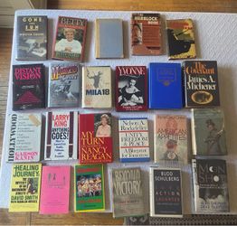 23 Signed Vintage Books — De Carlo, Uris, Rockefeller & More