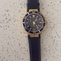 Versace Chronograph Watch Gold & Blue 