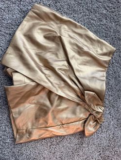 Gold Metallic Leather Mini Skirt