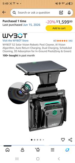 NEW Wybot S2 Solar VISION Pool Robot Cleaner