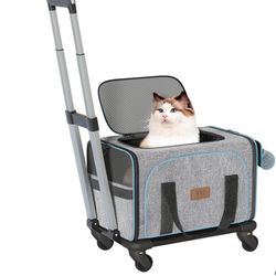 Expandable rolling pet carrier w water bowl 