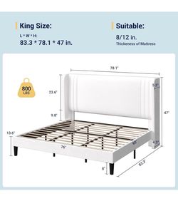 Kingsize bed frame with head board