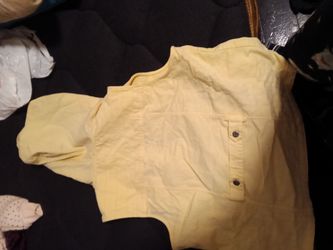 Yellow Button Pocket Casual Shirt
