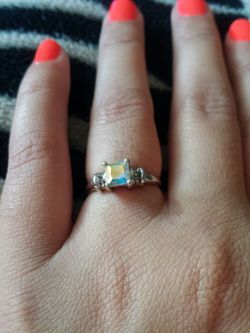 Blue Fire Topaz w/smll Diamonds 10k
