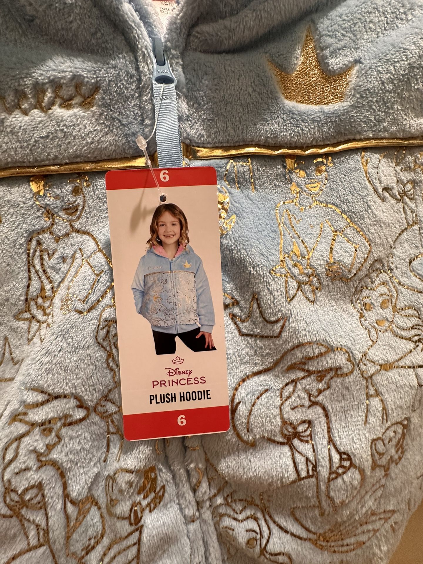 Disney Girls’ Fleece Jacket - Soft Plush Fully Sherpa Lined Zip-Up Hoodie – Princess