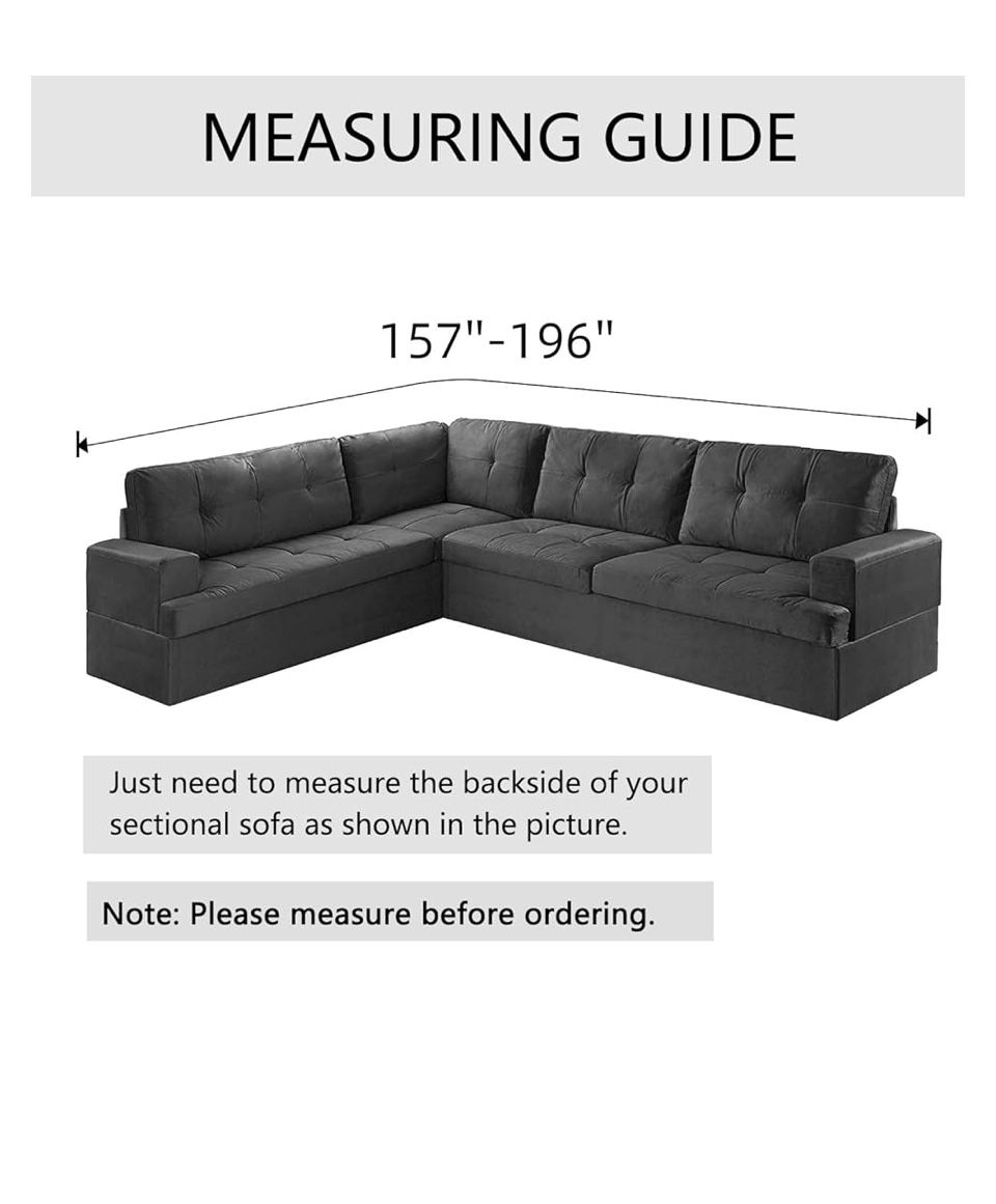 Dark Grey Sectional Velvet Cover