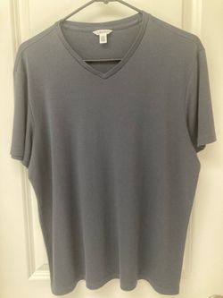 Calvin Klein short-sleeve v-neck tee in slate gray.