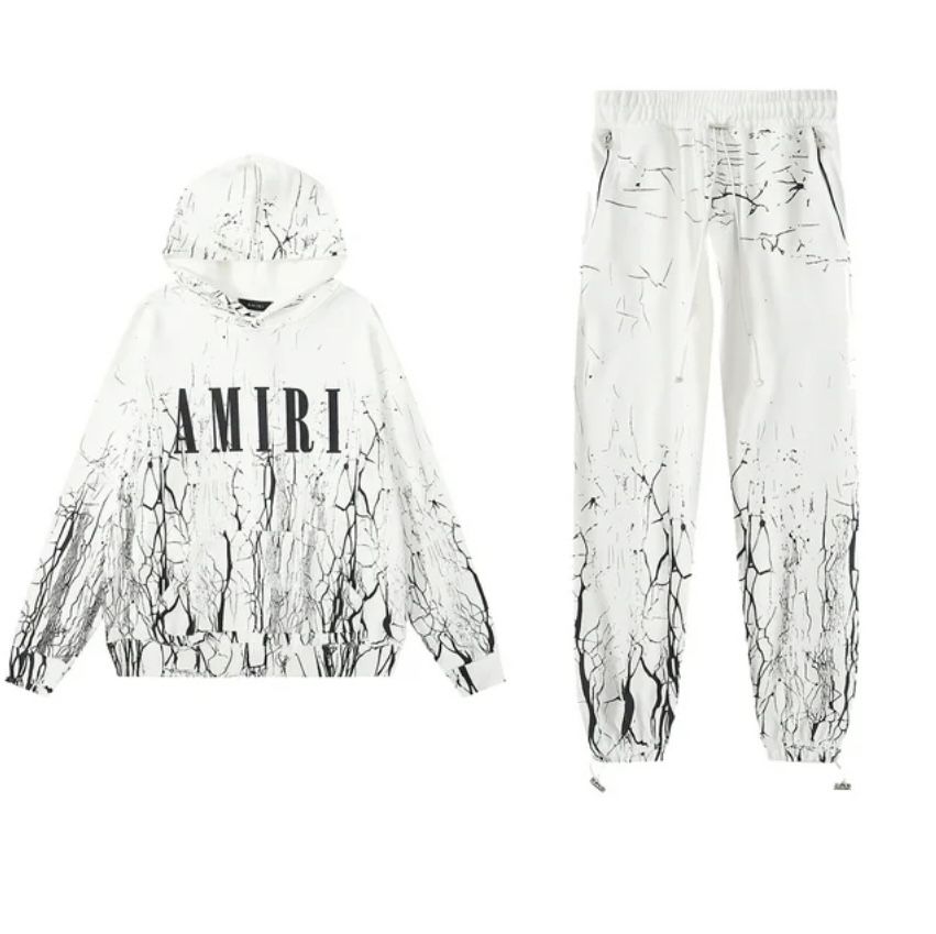 White & Black Sweatsuit Unisex 