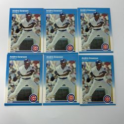 1987 Fleer Update GLOSSY #U-24 ANDRE DAWSON HOF - CHICAGO CUBS - Lot of (6)