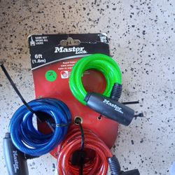Masterlock Set of 3. Key Locks. 6ft Long Each
