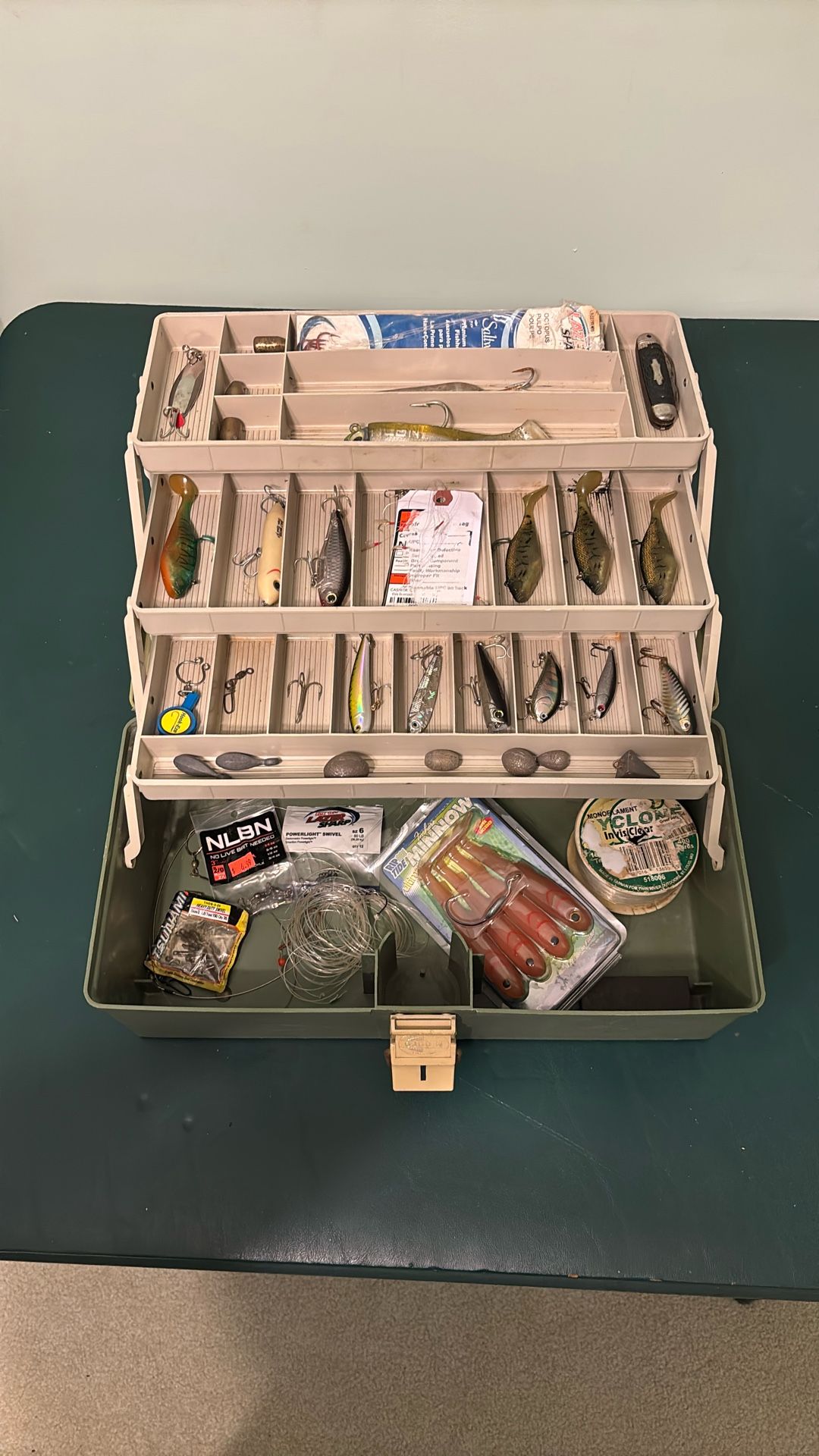 3 Tray Saltwater Tackle Box Full