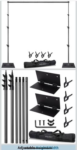 Heavy Duty Backdrop Stand Pipe and Drape Photography Backdrop Stand Kit Adjustable (10x10)