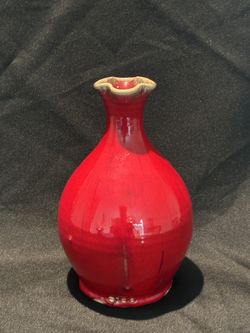 Handmade Red Ceramic Vase – King’s Pottery Seagrove, NC $125 obo