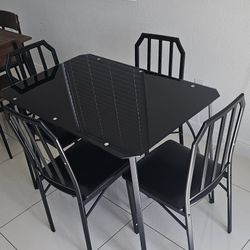 Dinner Table Mesa Comedor Black Glass