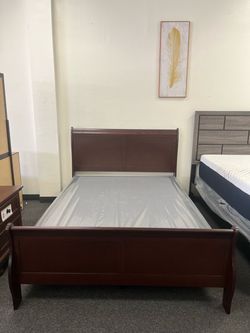Cherry Wood Sleigh Bed Frame