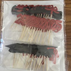 Red: 2025 Graduation Cupcake Toppers 