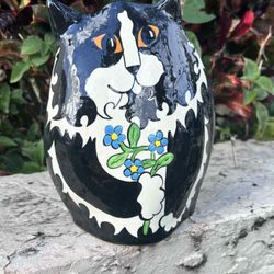 Vintage Nina Lyman Cat Hand Painted