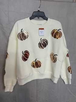 Kirkland’s Home - Women’s Pumpkin Sequin Sweater Size Small