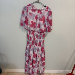 Purple, White, And Pink Flower Dress