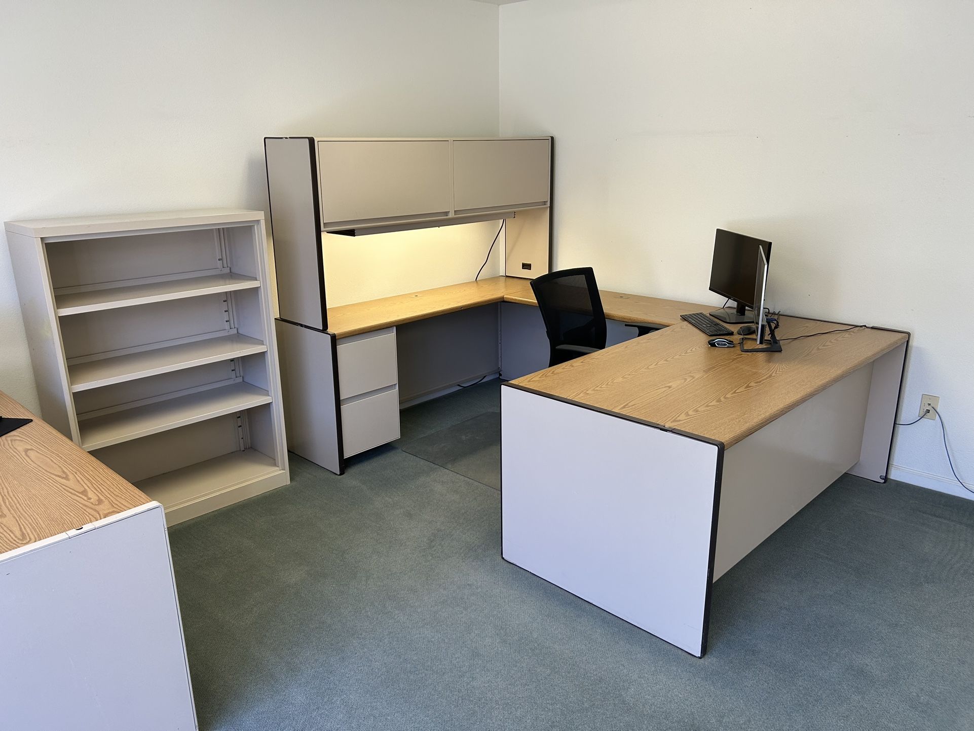 Steelcase Office Furniture. 4 Desks/3 file cabinets/1 work table/1 storage cabinet. All or part