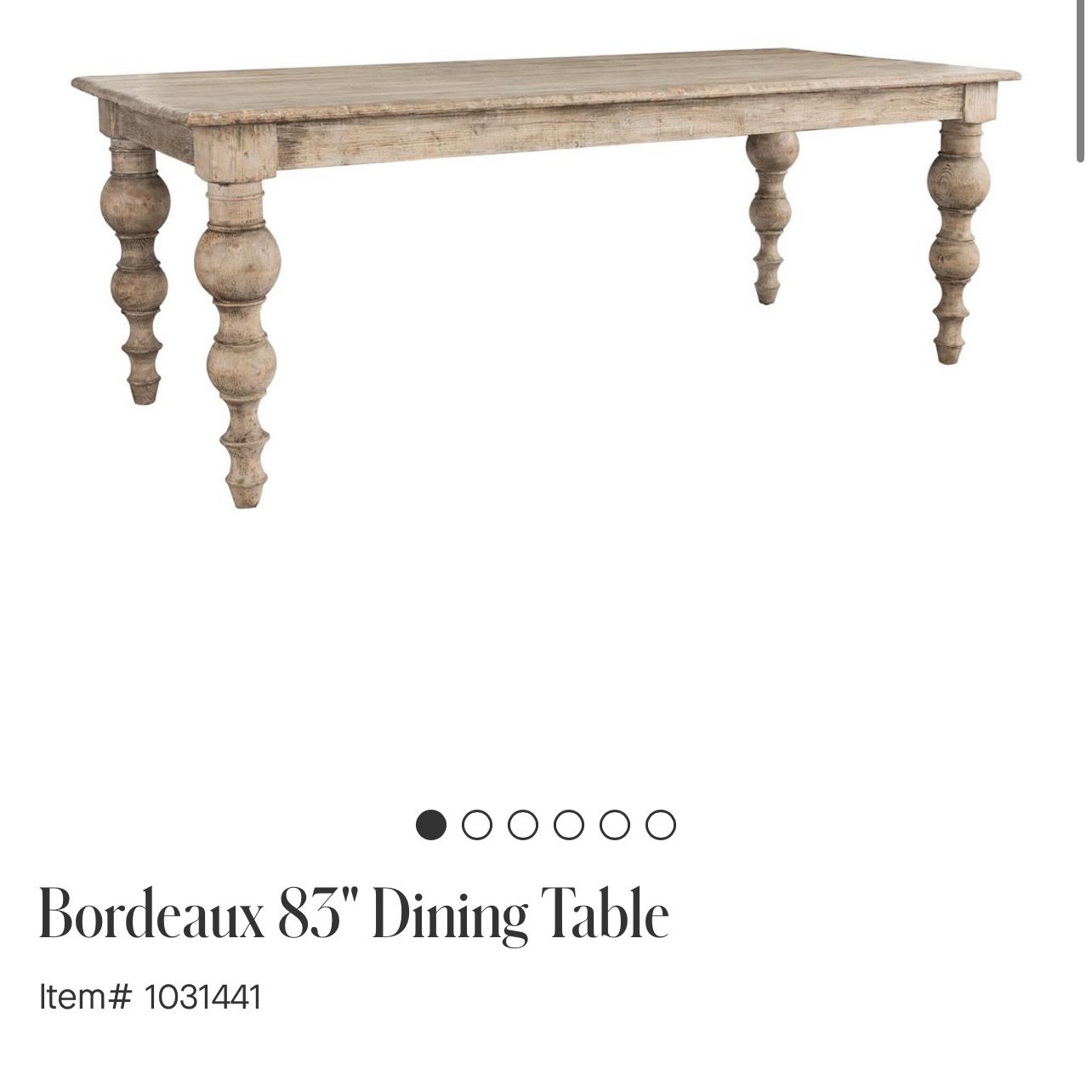 Bordeaux 83 Inch wood  Table