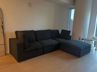 Black Cloud Couch with ottoman