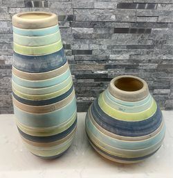 Zodax Striped Ceramic Vase