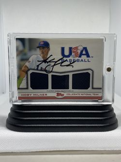 Hoby Milner 2011 Topps “Autograph USA Baseball Game-Used Piece of Jersey” Rookie Card (TR-HM 07/25)