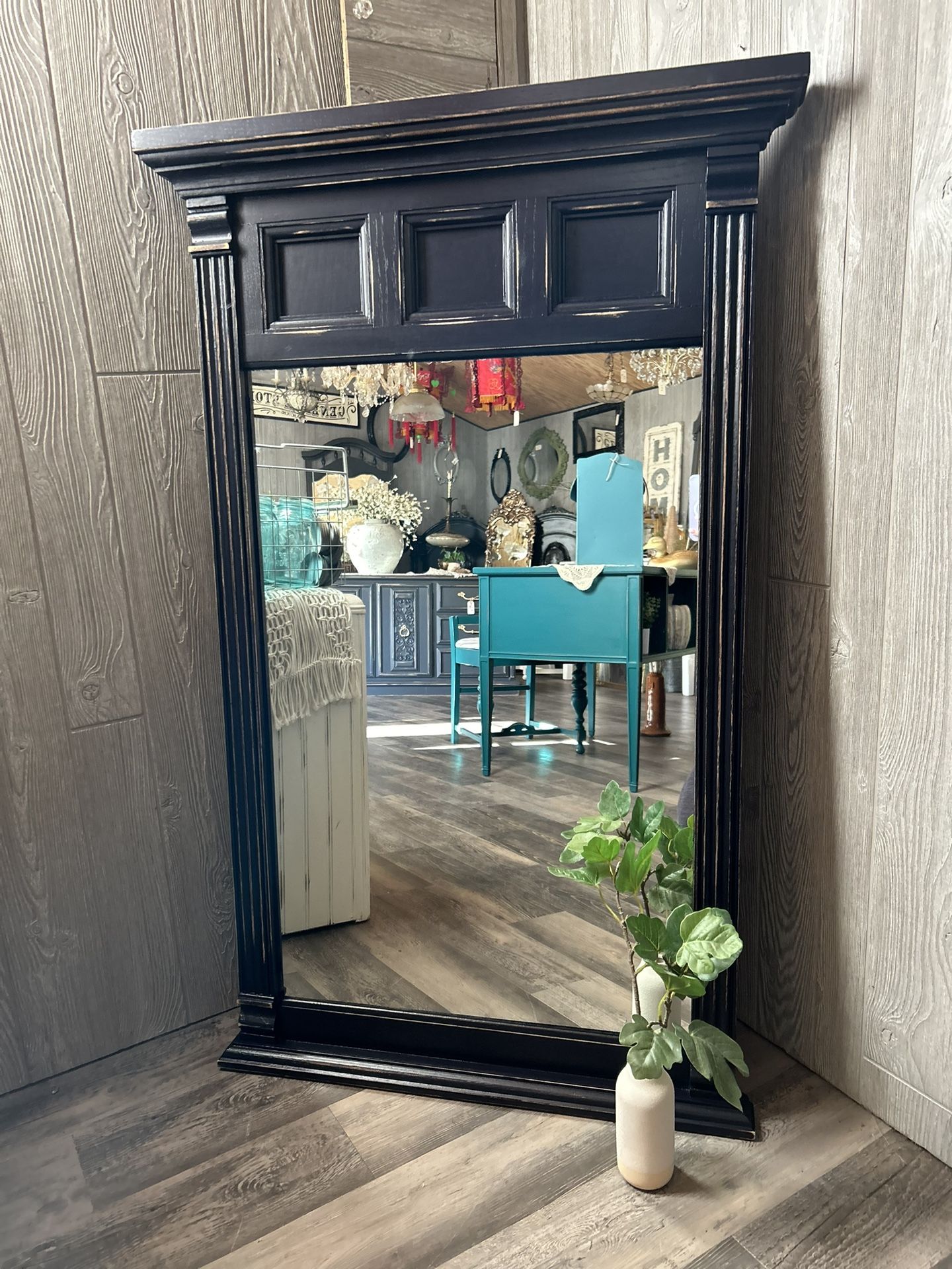 Midnight Blue Farmhouse Style Mirror 